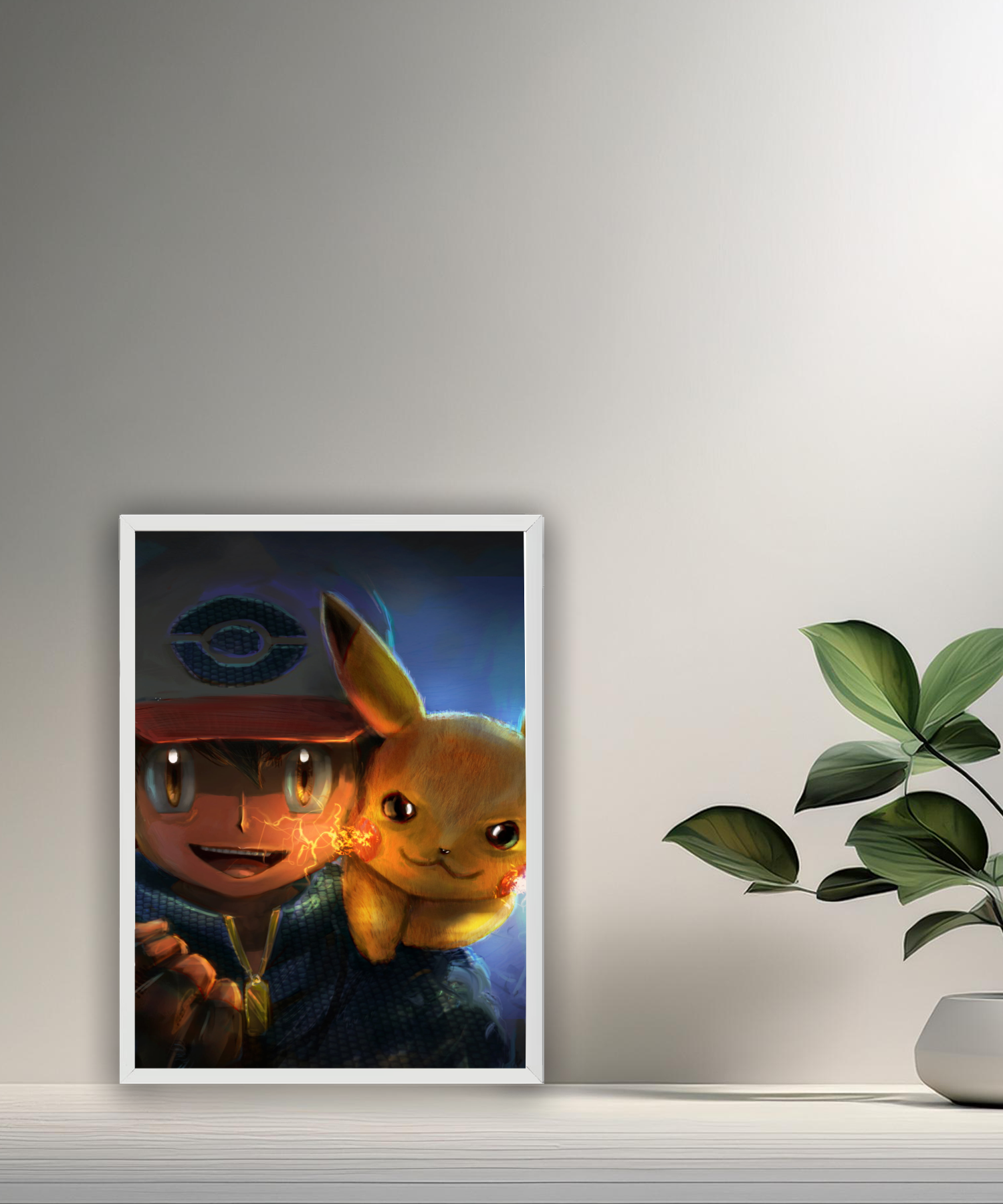 Cadre photo de Sacha et Pikachu Pokémon