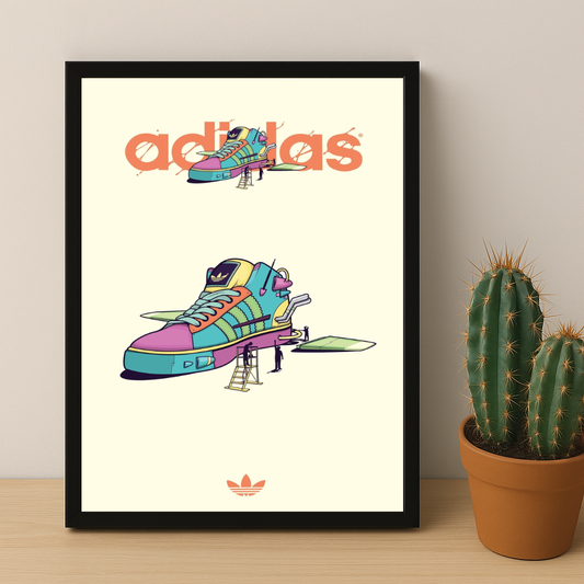 Cadre photo Adidas - Illustration Sneakers