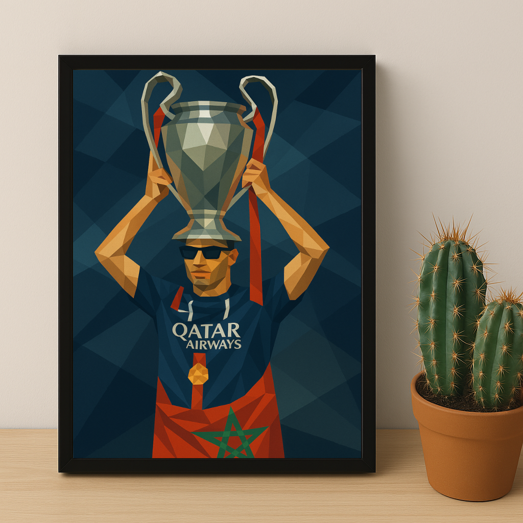 Cadre photo PSG illustration Achraf Hakimi