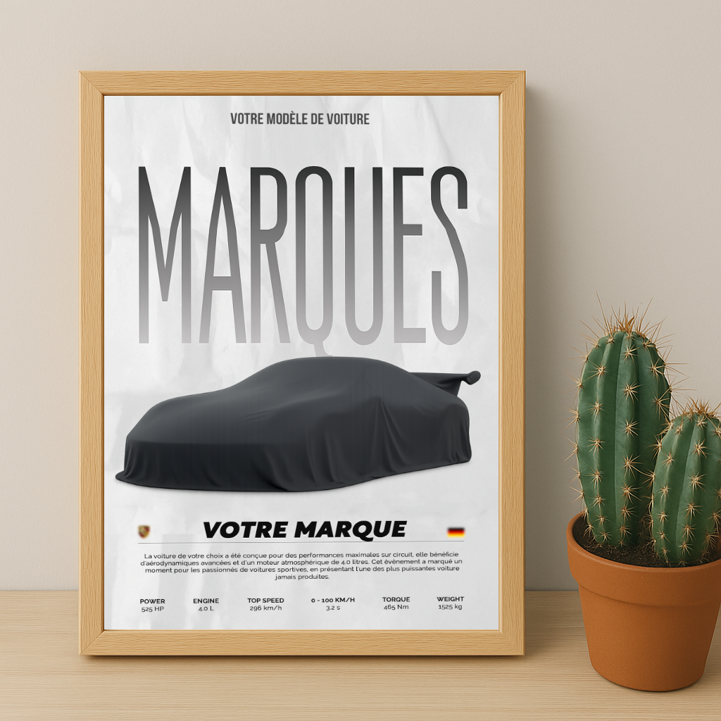 Cadre Photo Voiture Personnalisé – Affichez Votre Passion Automobile