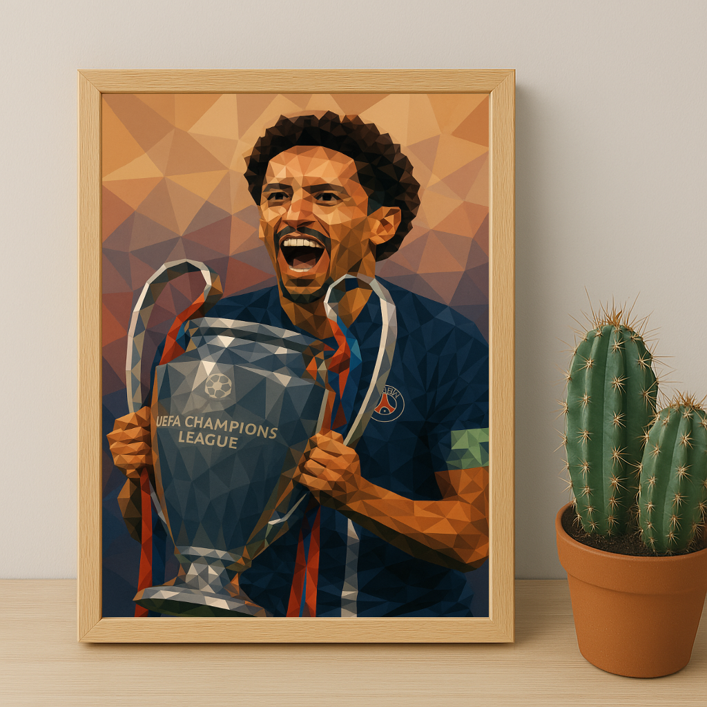 Cadre photo PSG illustration Marquinhos LDC