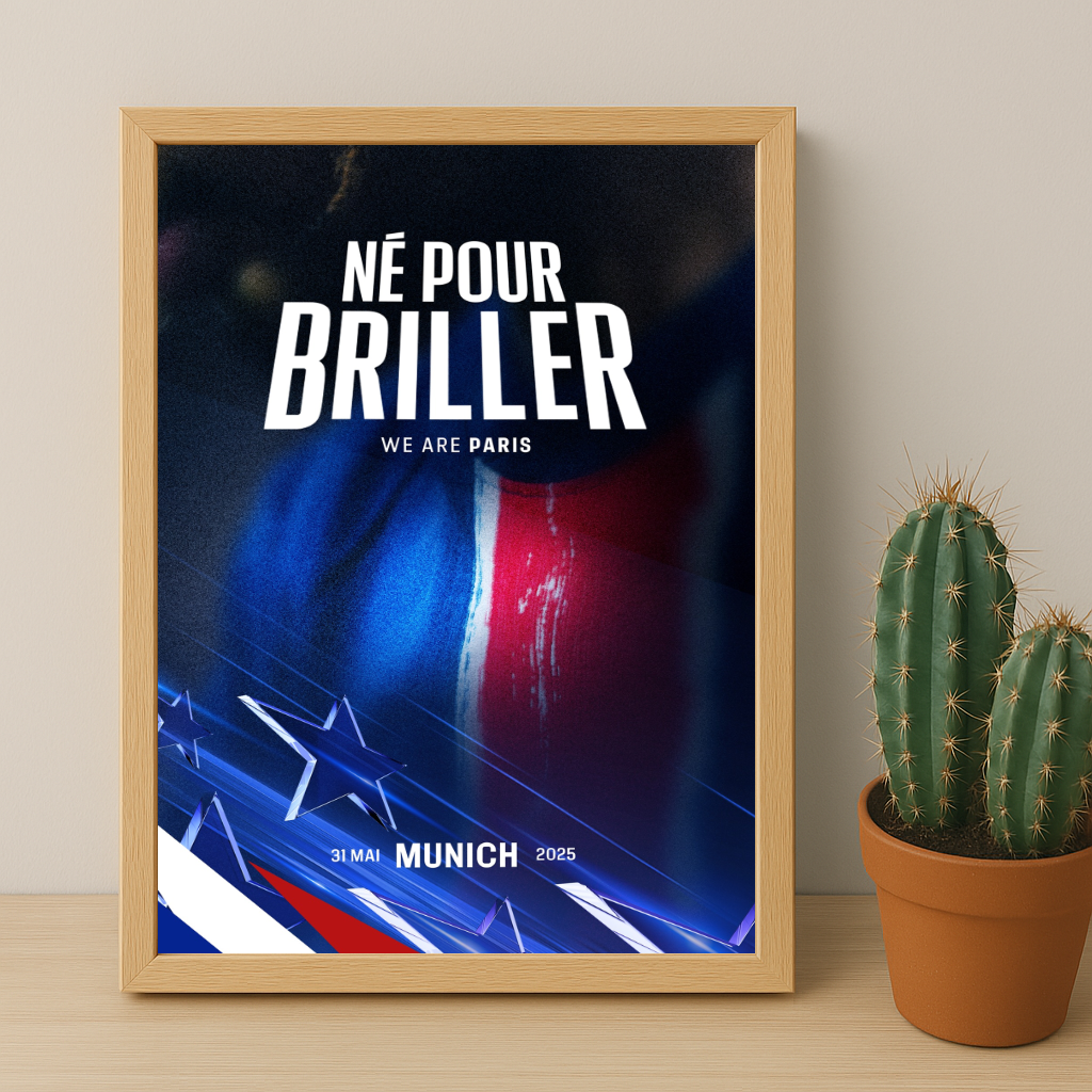 Cadre photo Paris Saint-Germain Né pour briller