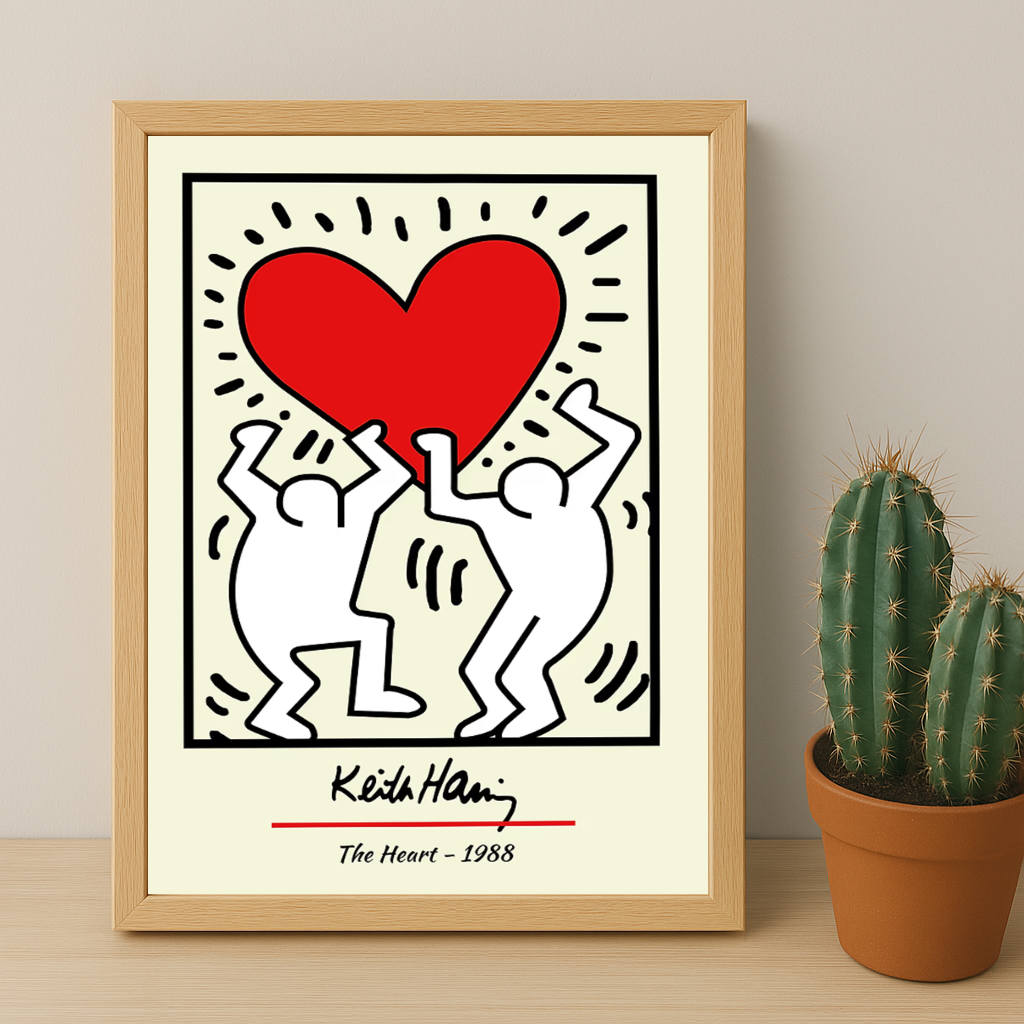 Cadre photo Keith Haring The Heart 1988
