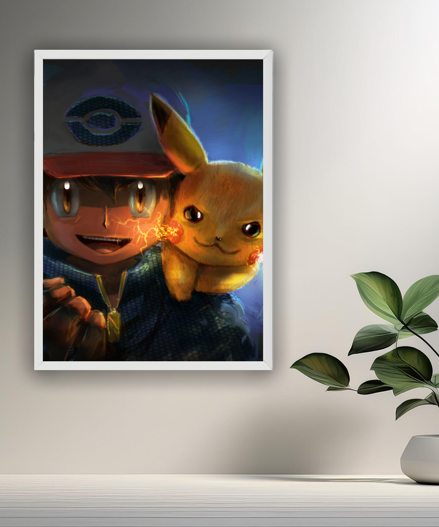 Cadre photo de Sacha et Pikachu Pokémon