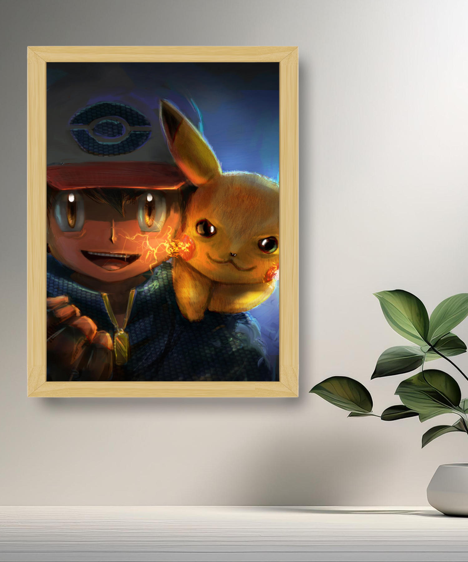 Cadre photo de Sacha et Pikachu Pokémon