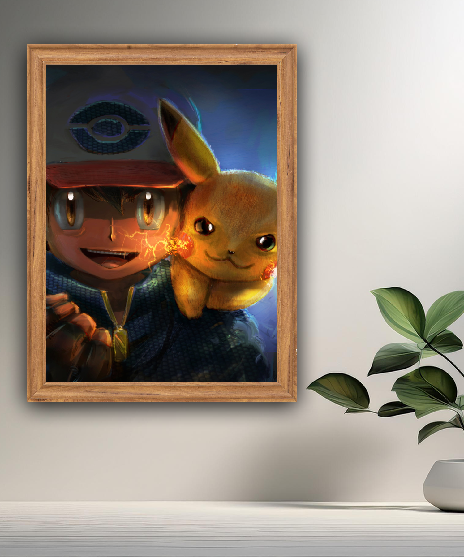 Cadre photo de Sacha et Pikachu Pokémon