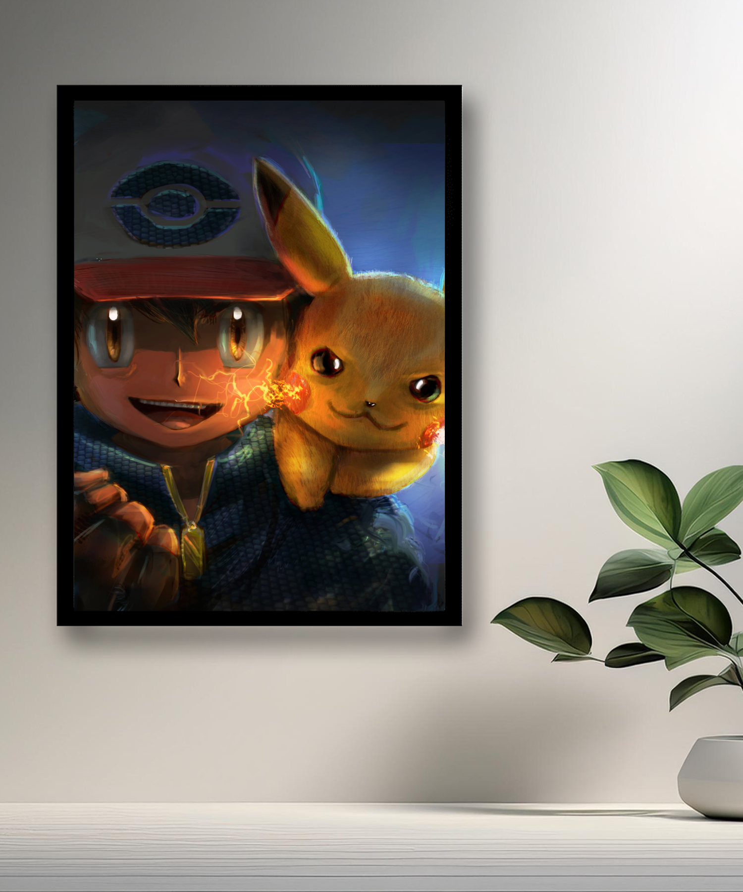 Cadre photo de Sacha et Pikachu Pokémon