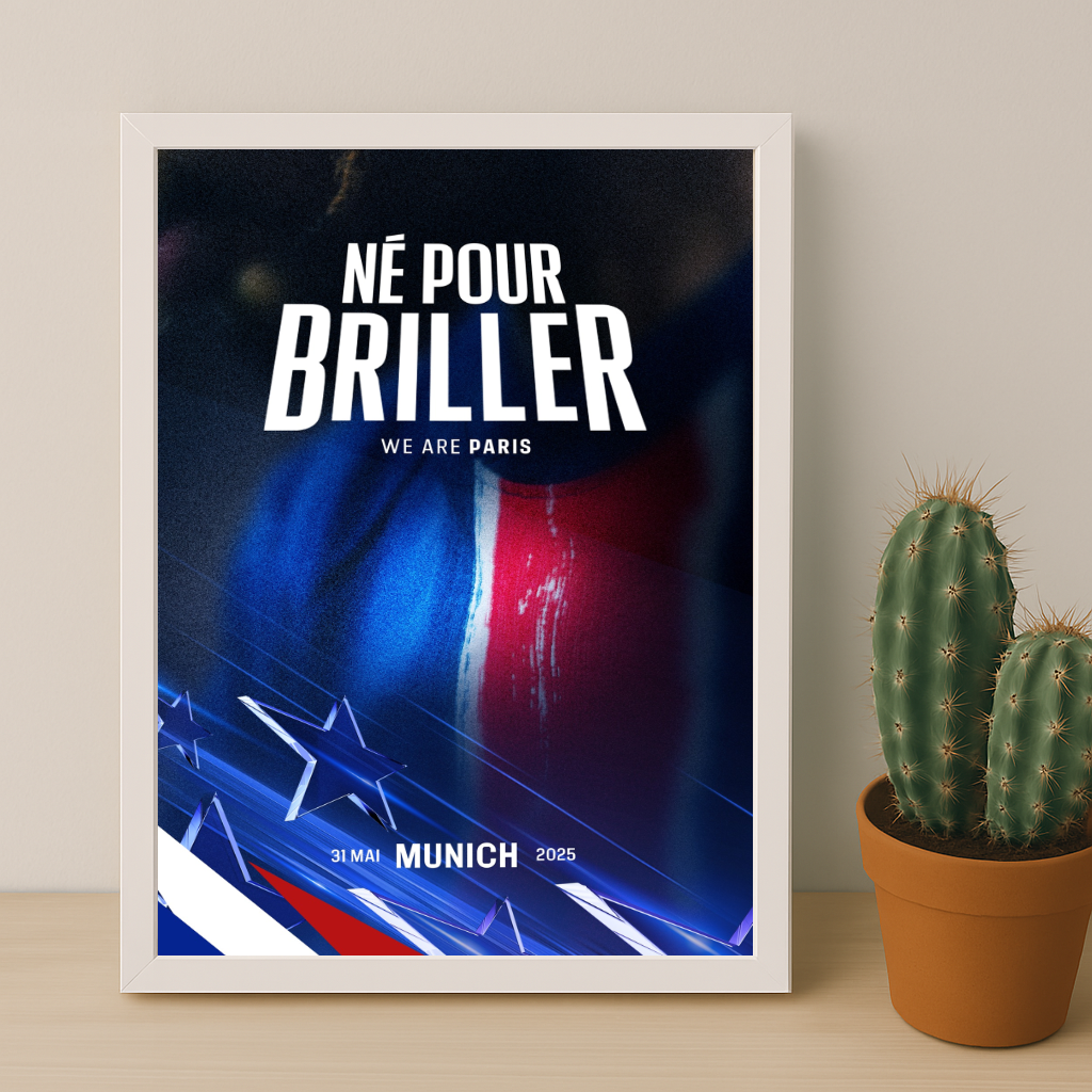 Cadre photo Paris Saint-Germain Né pour briller