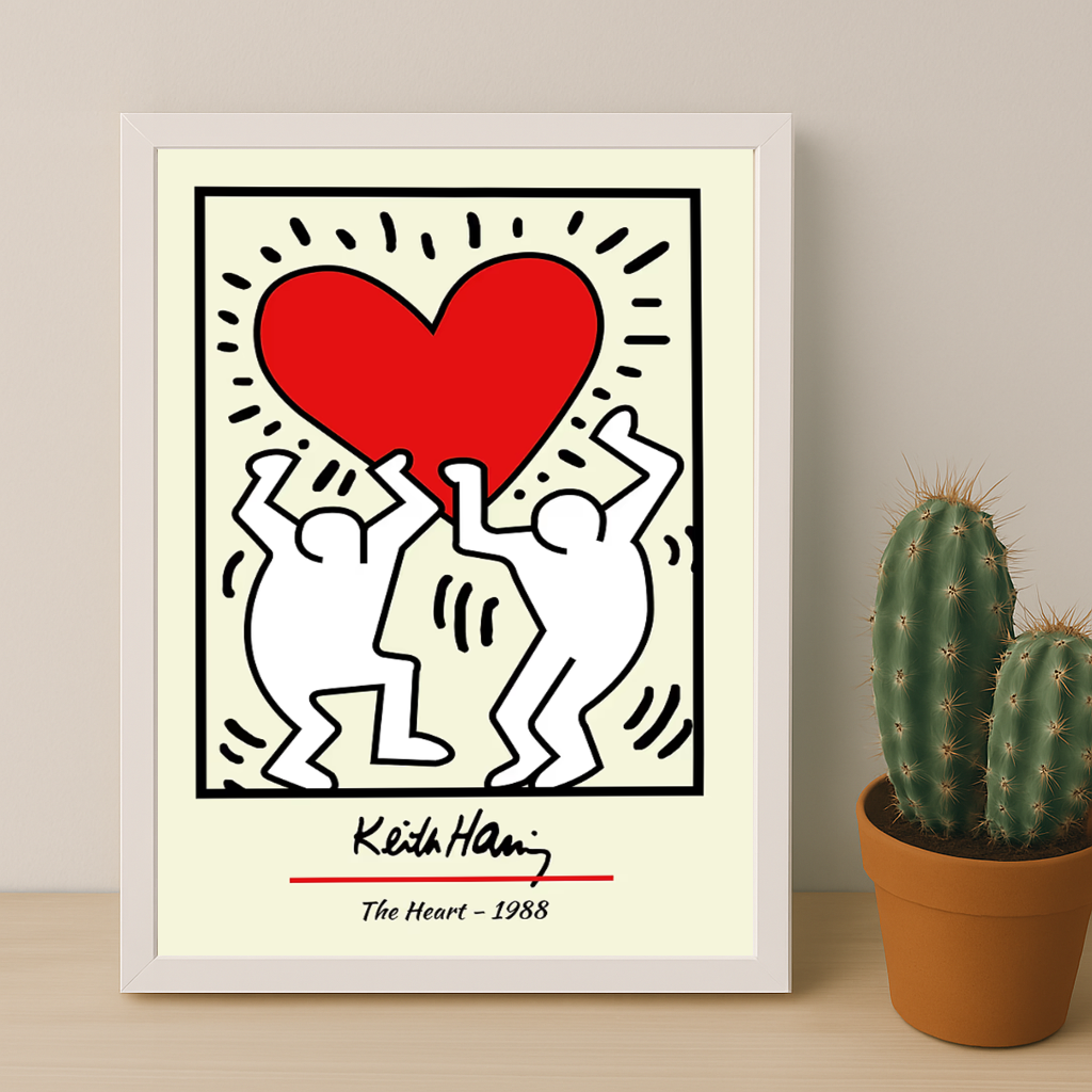 Cadre photo Keith Haring The Heart 1988