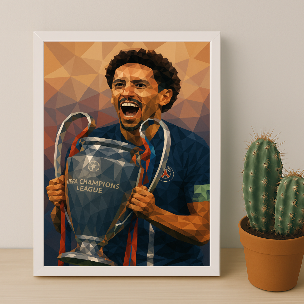 Cadre photo PSG illustration Marquinhos LDC