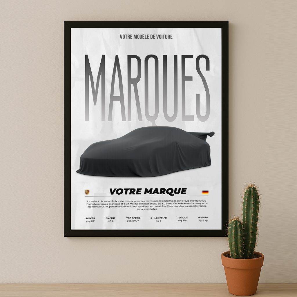 Cadre Photo Voiture Personnalisé – Affichez Votre Passion Automobile
