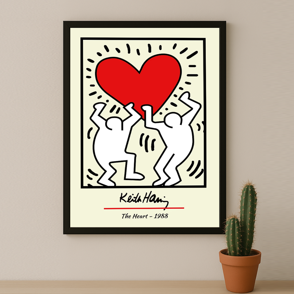 Cadre photo Keith Haring The Heart 1988
