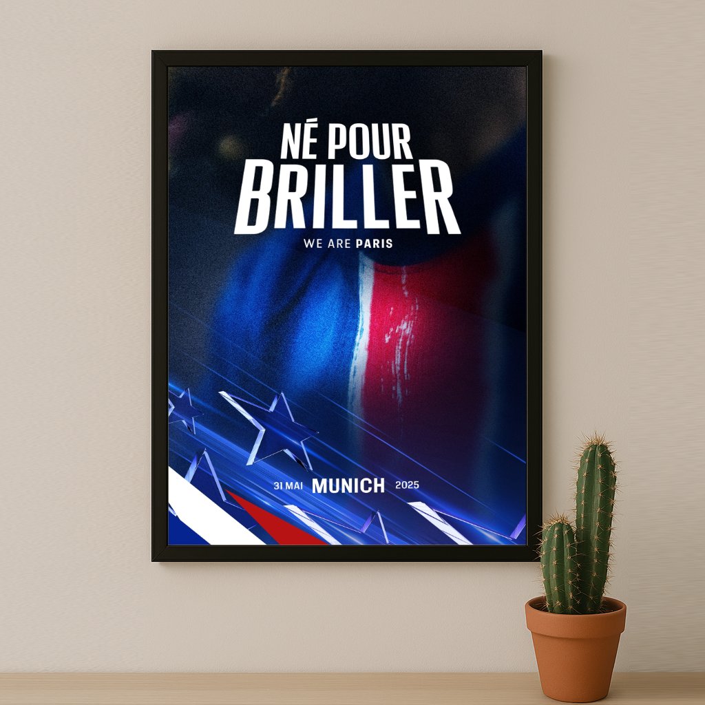 Cadre photo Paris Saint-Germain Né pour briller