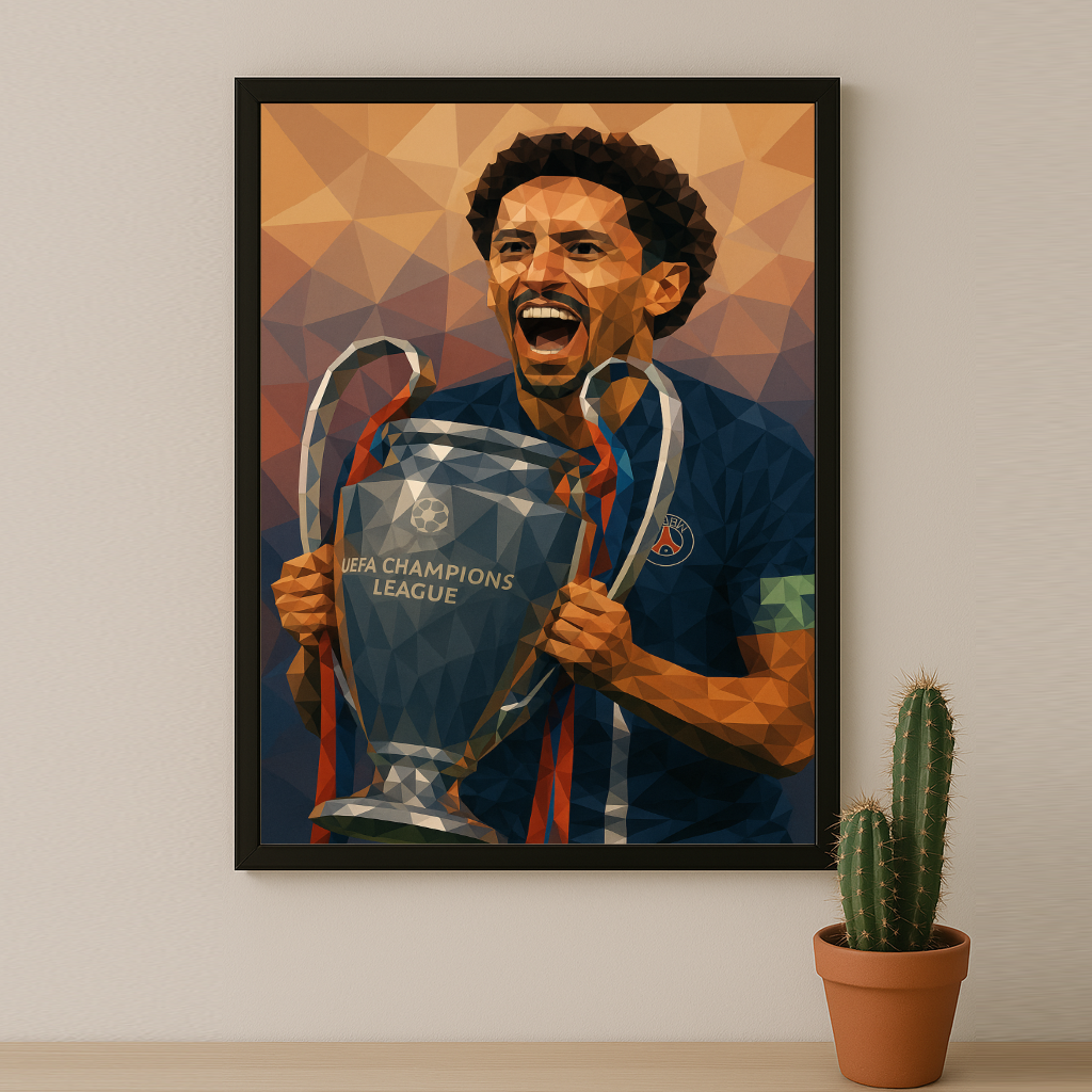 Cadre photo PSG illustration Marquinhos LDC