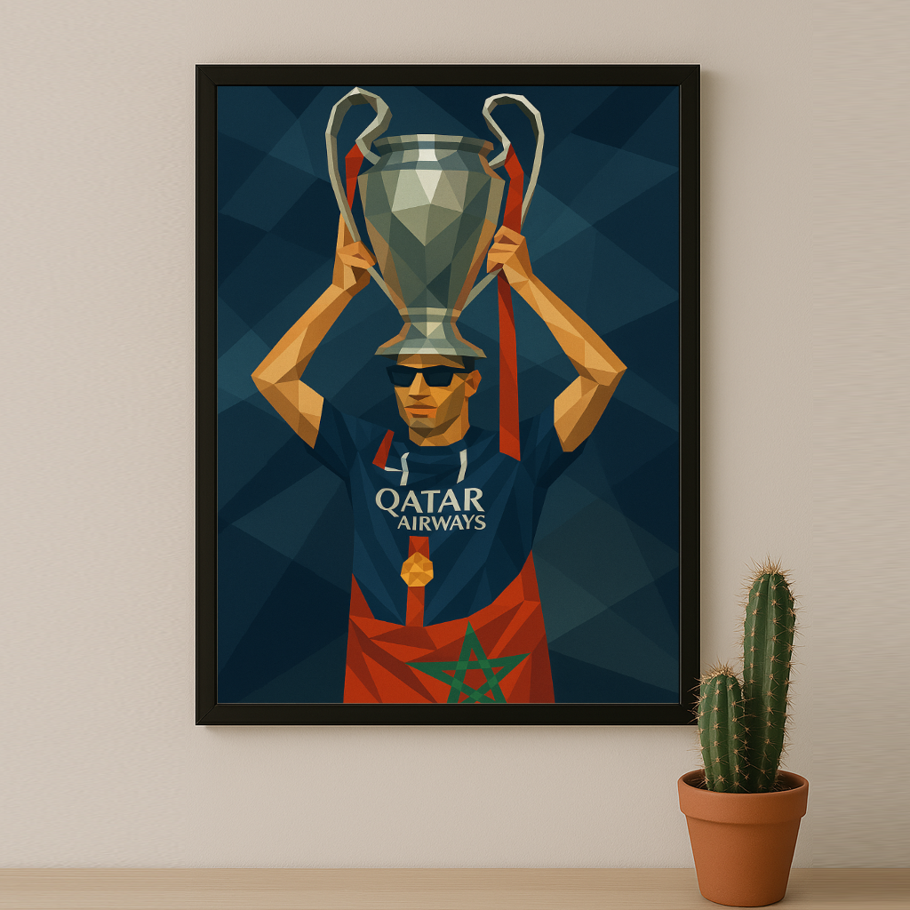 Cadre photo PSG illustration Achraf Hakimi