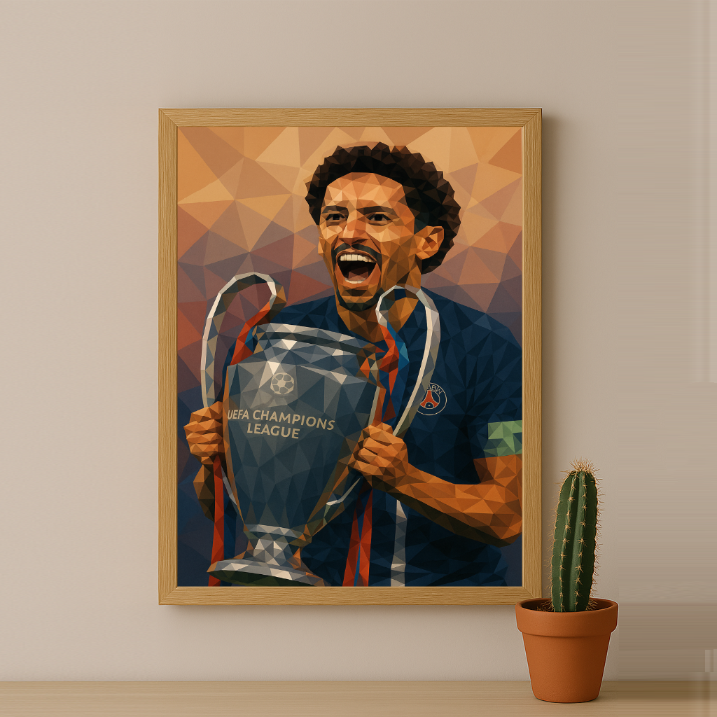 Cadre photo PSG illustration Marquinhos LDC