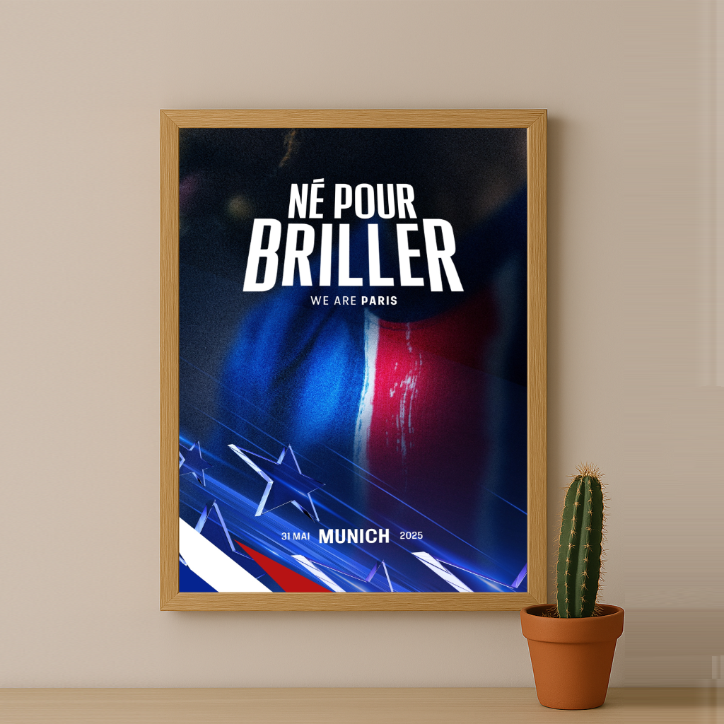 Cadre photo Paris Saint-Germain Né pour briller