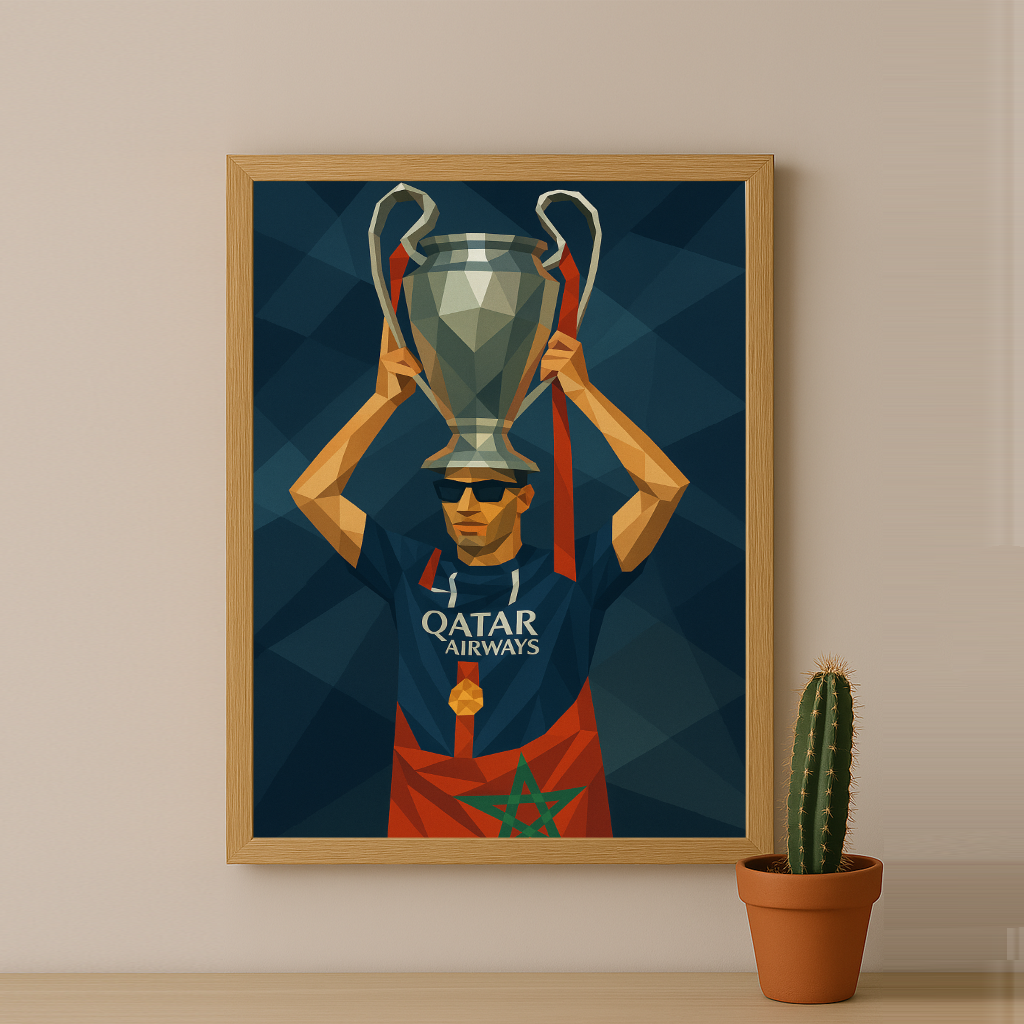 Cadre photo PSG illustration Achraf Hakimi