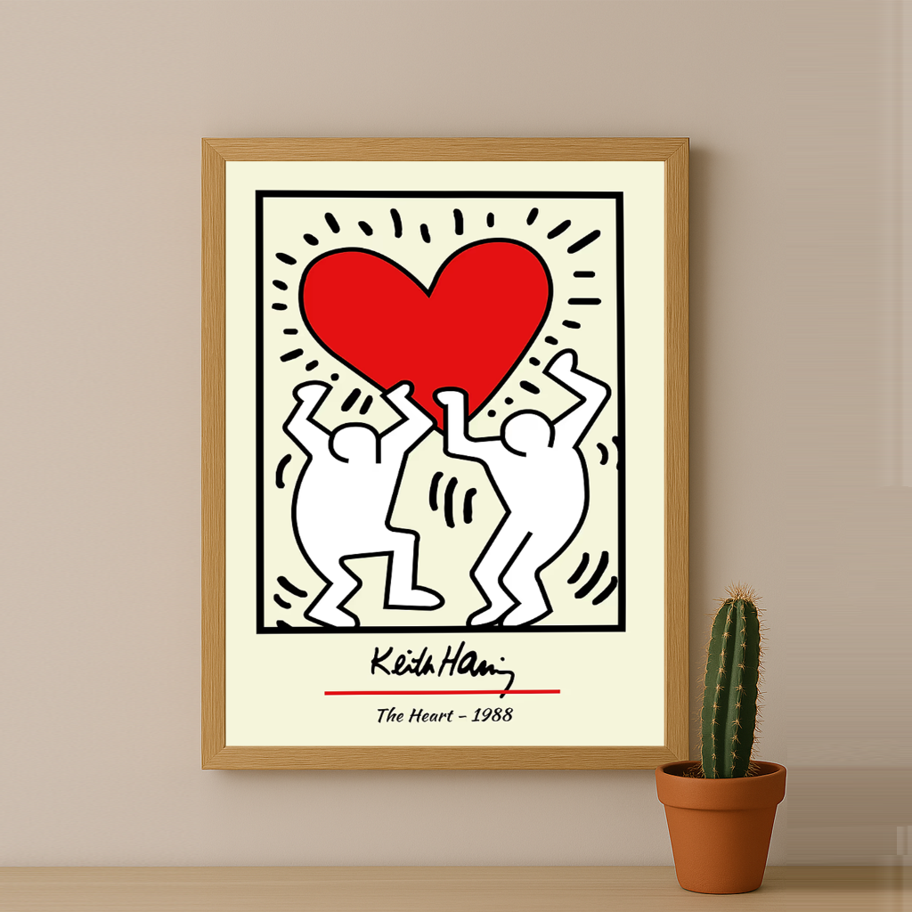 Cadre photo Keith Haring The Heart 1988