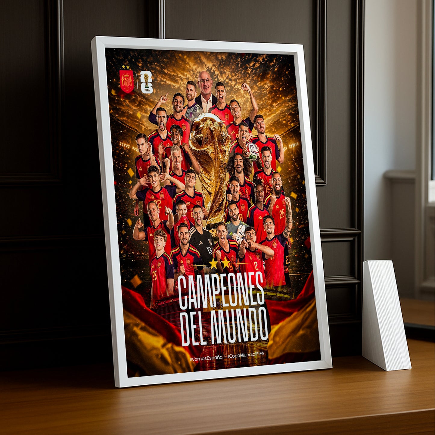 Cadre Photo Espagne Campeones del Mundo – Poster Équipe Complète TonCadre