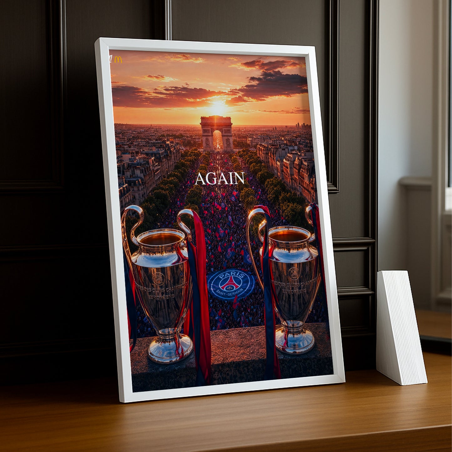 Cadre Photo PSG – "Again" Arc de Triomphe Back 2 Back Champions League 2025 & 2026 TonCadre