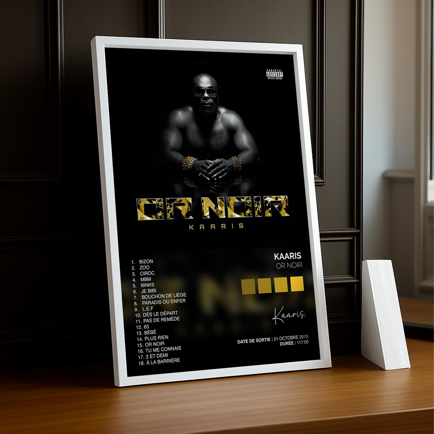 Cadre Photo Kaaris - Or Noir