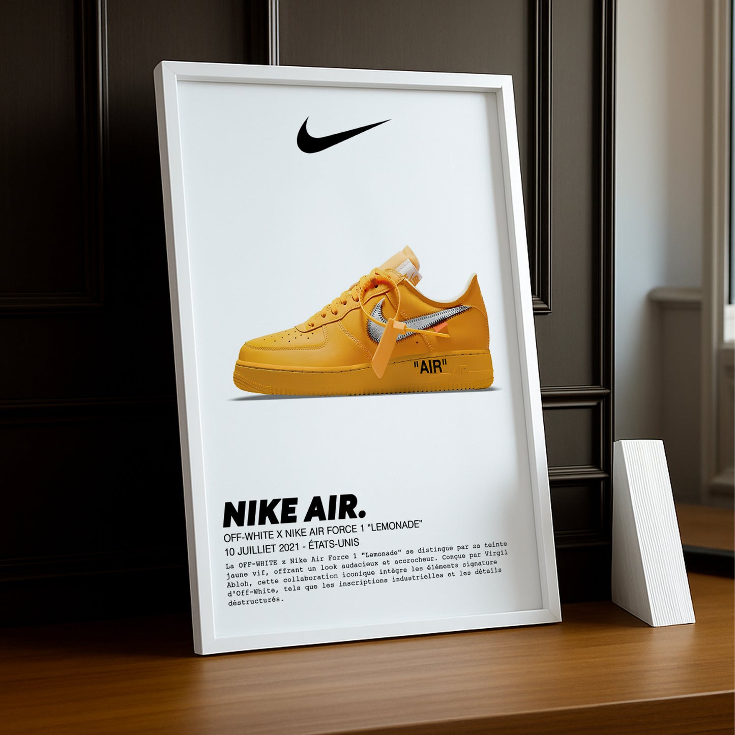 Off-White x Nike Air Force 1 Lemonade-Fotorahmen