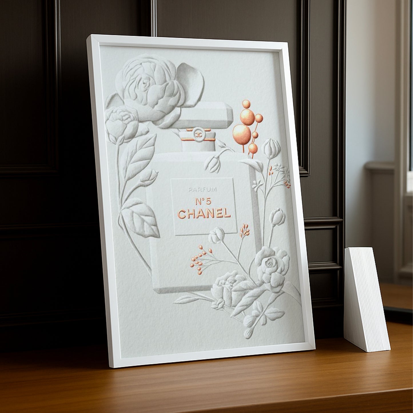 Cadre photo Chanel - N°5 Full White x Gold