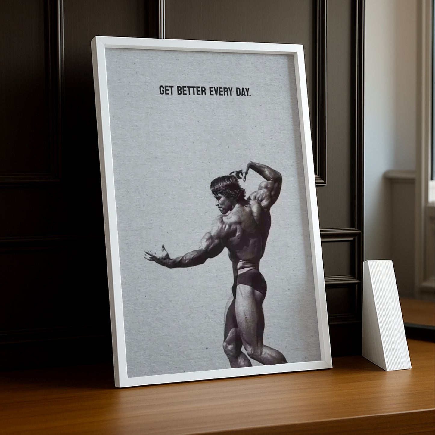 Cadre Photo Musculation - Arnold Schwarzenegger Get Bettery Every Day