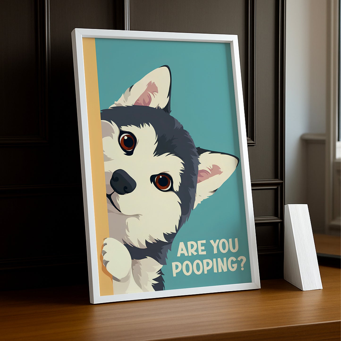 Chien Husky Are You Pooping ? - Poster