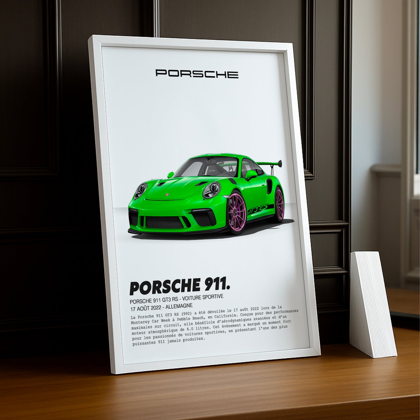 Cadre photo Porsche 911 GT3 RS Vert