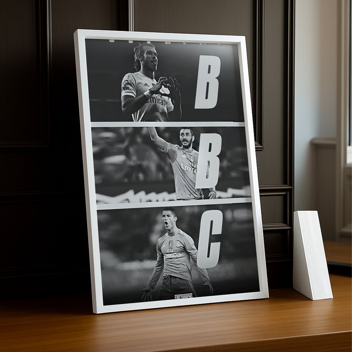 Marco de fotos de Benzema, Bale, Cristiano