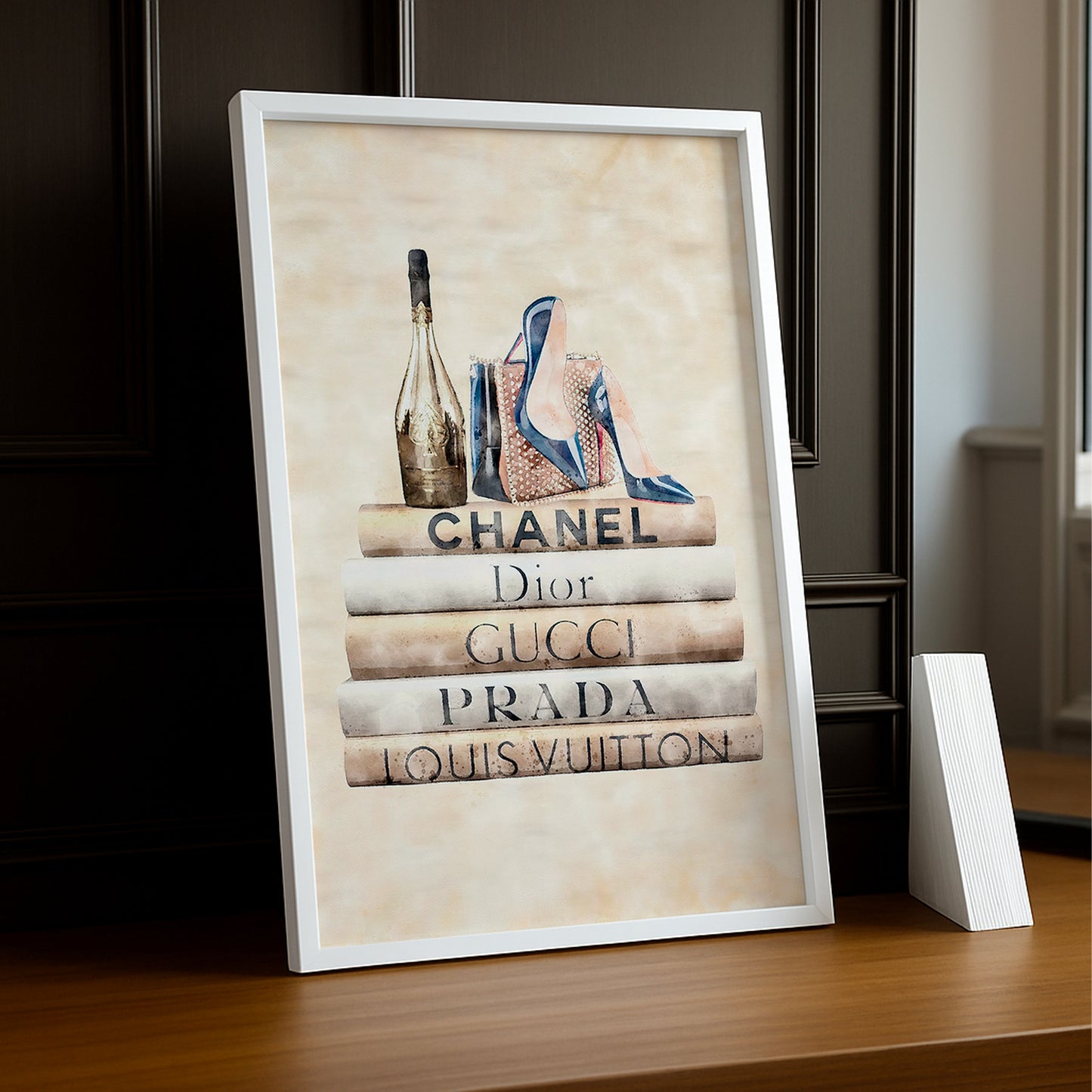 Cadre photo Mode - Livres Champagne