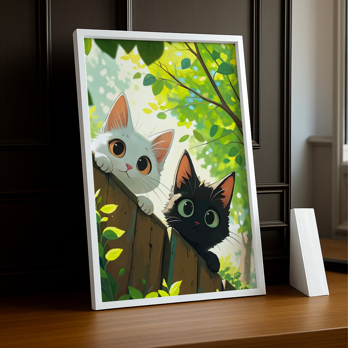 Cadre Photo Chat - Jardin