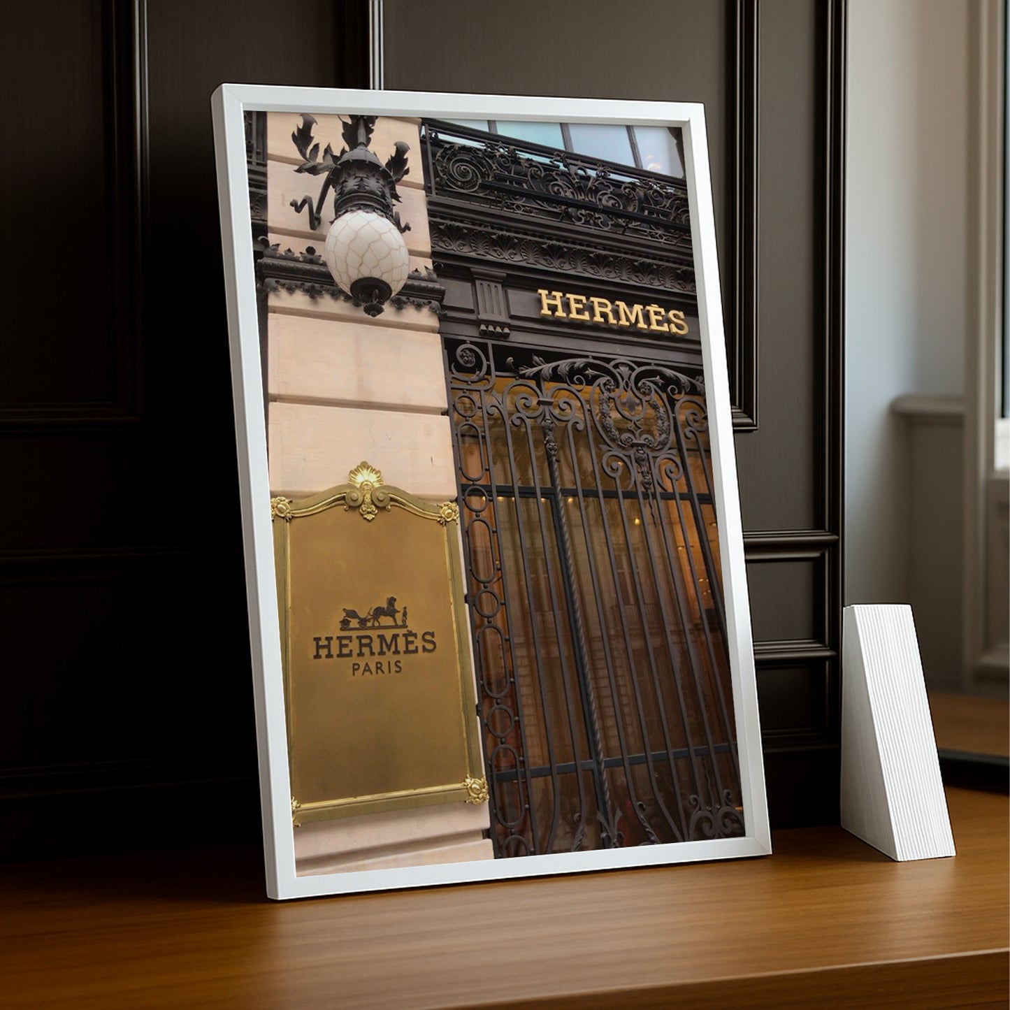 Cadre photo Hermès - Plaque dorée