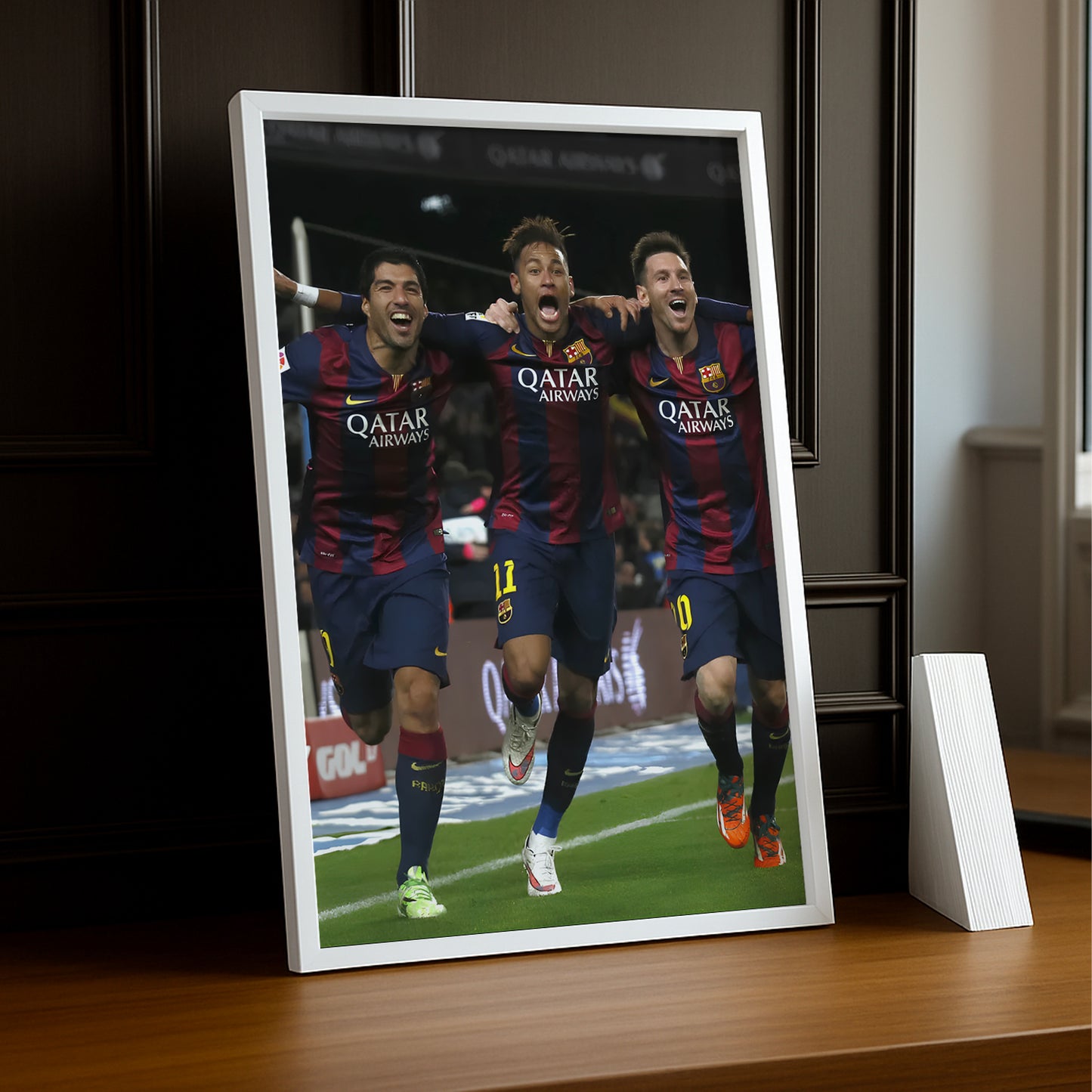 Marco de fotos Messi, Suárez, Neymar (MSN)