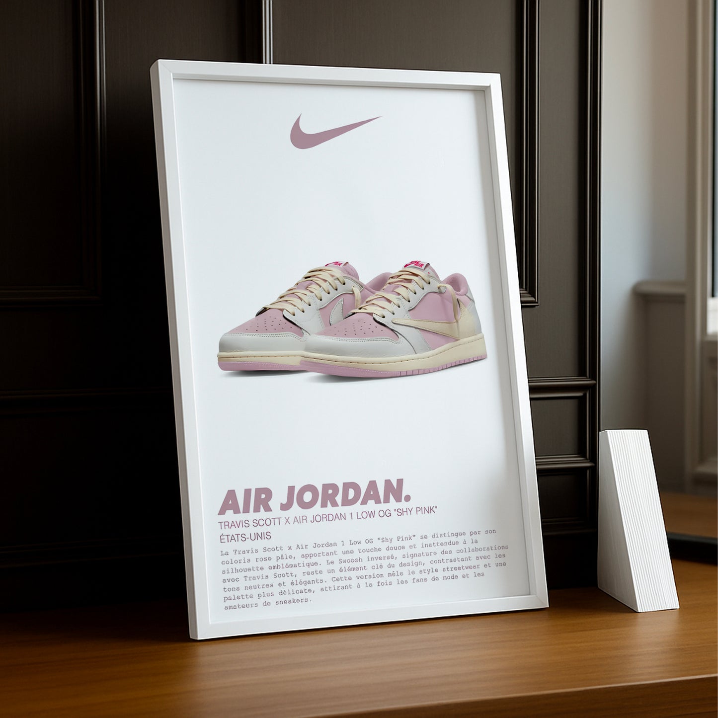Travis Scott x Air Jordan 1 Low OG Shy Pink Fotorahmen