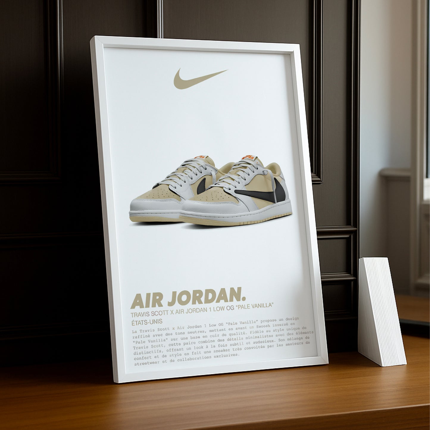 Travis Scott x Air Jordan 1 Low OG Pale Vanilla Bilderrahmen