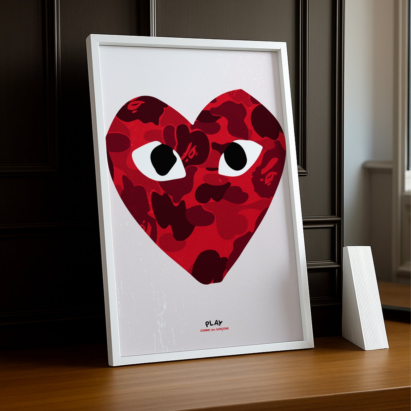 Cadre photo Comme Des Garçons coeur rouge