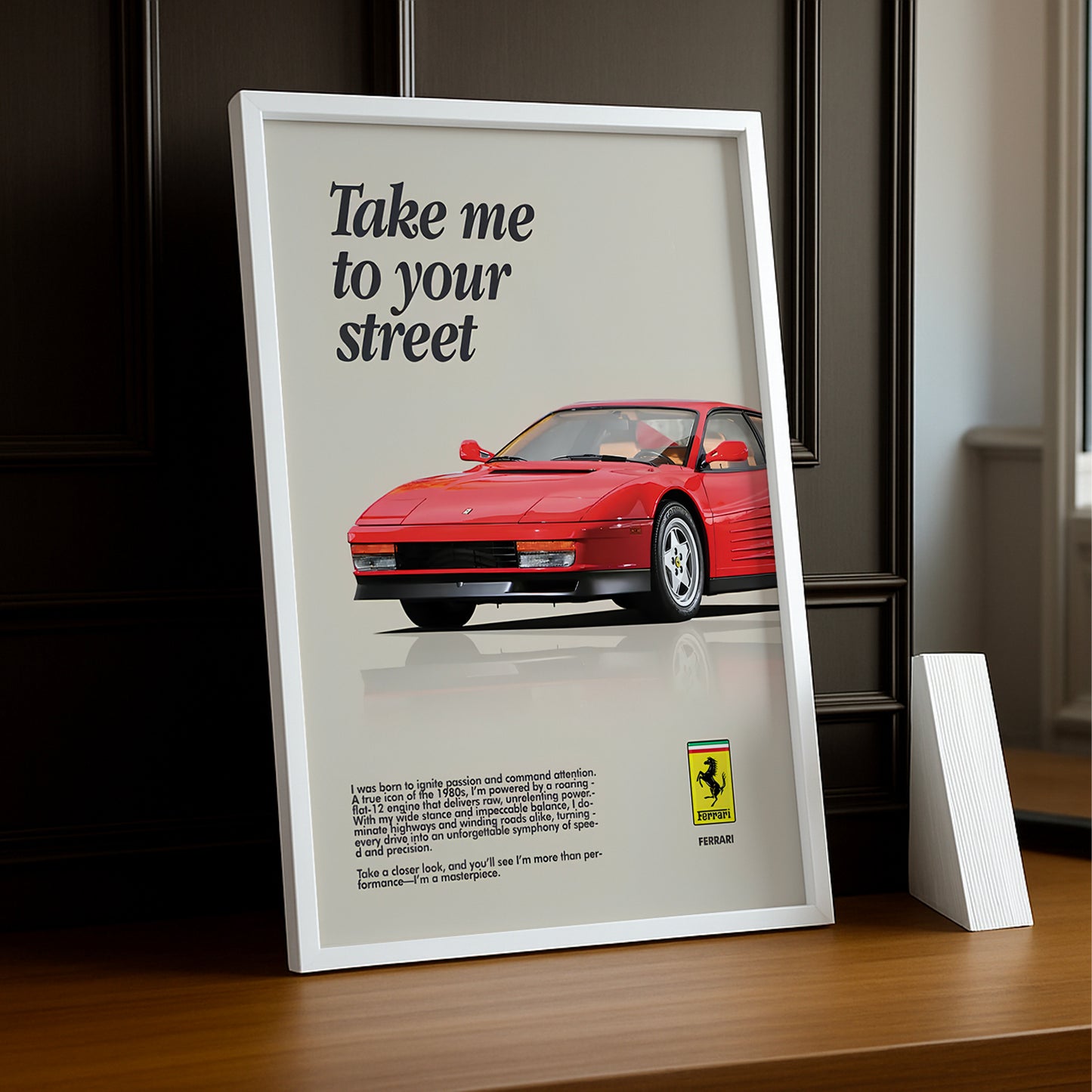 Cadre photo Ferrari Take me to your street