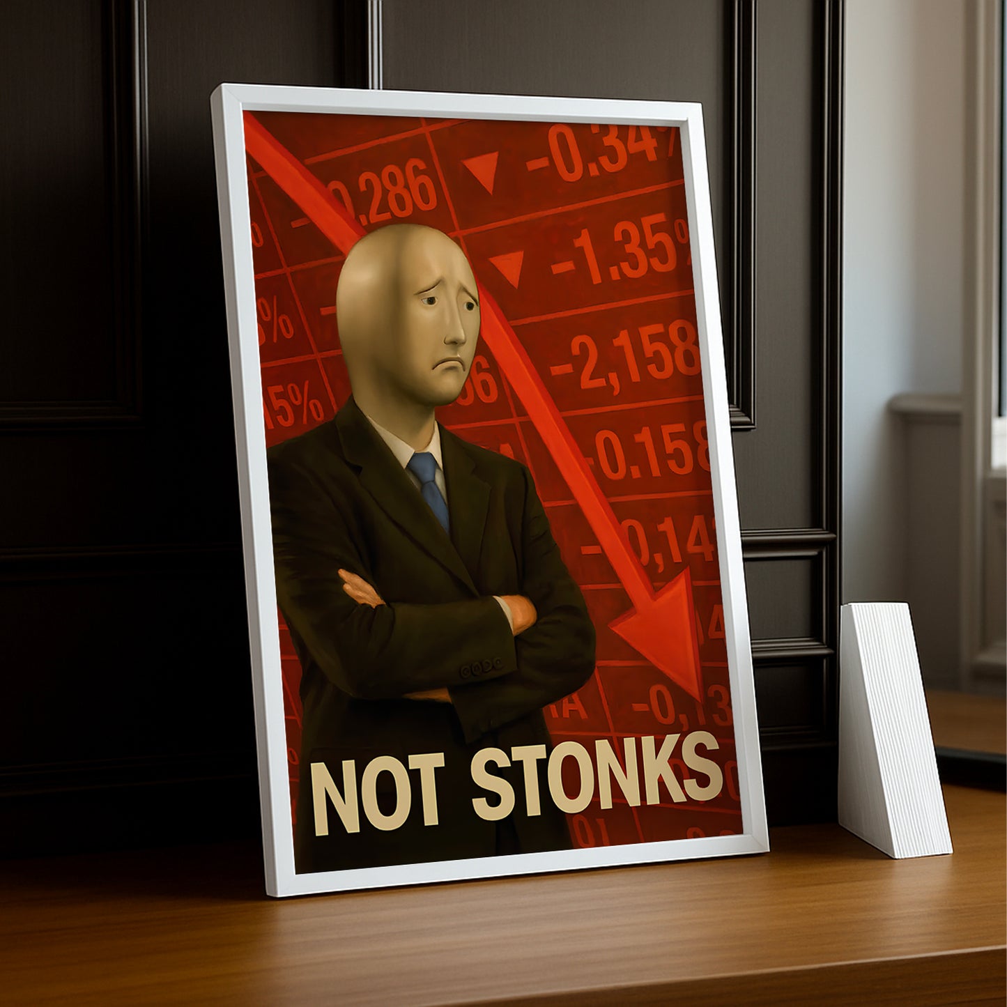 Cadre photo Motivation - Not Stonks meme
