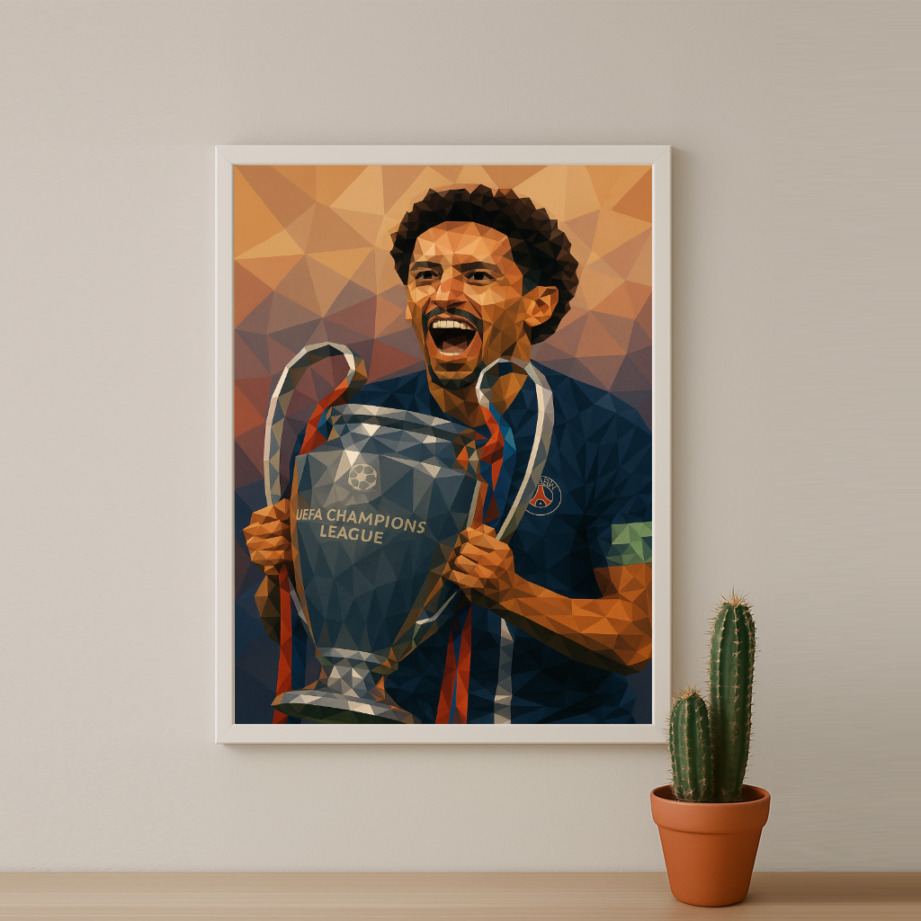 Cadre photo PSG illustration Marquinhos LDC