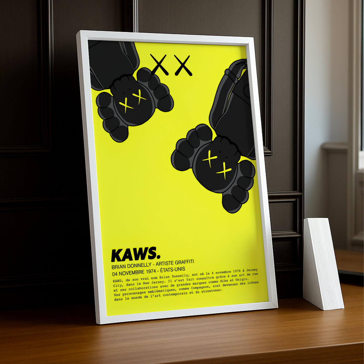 Cadre photo Kaws Double Companion jaune