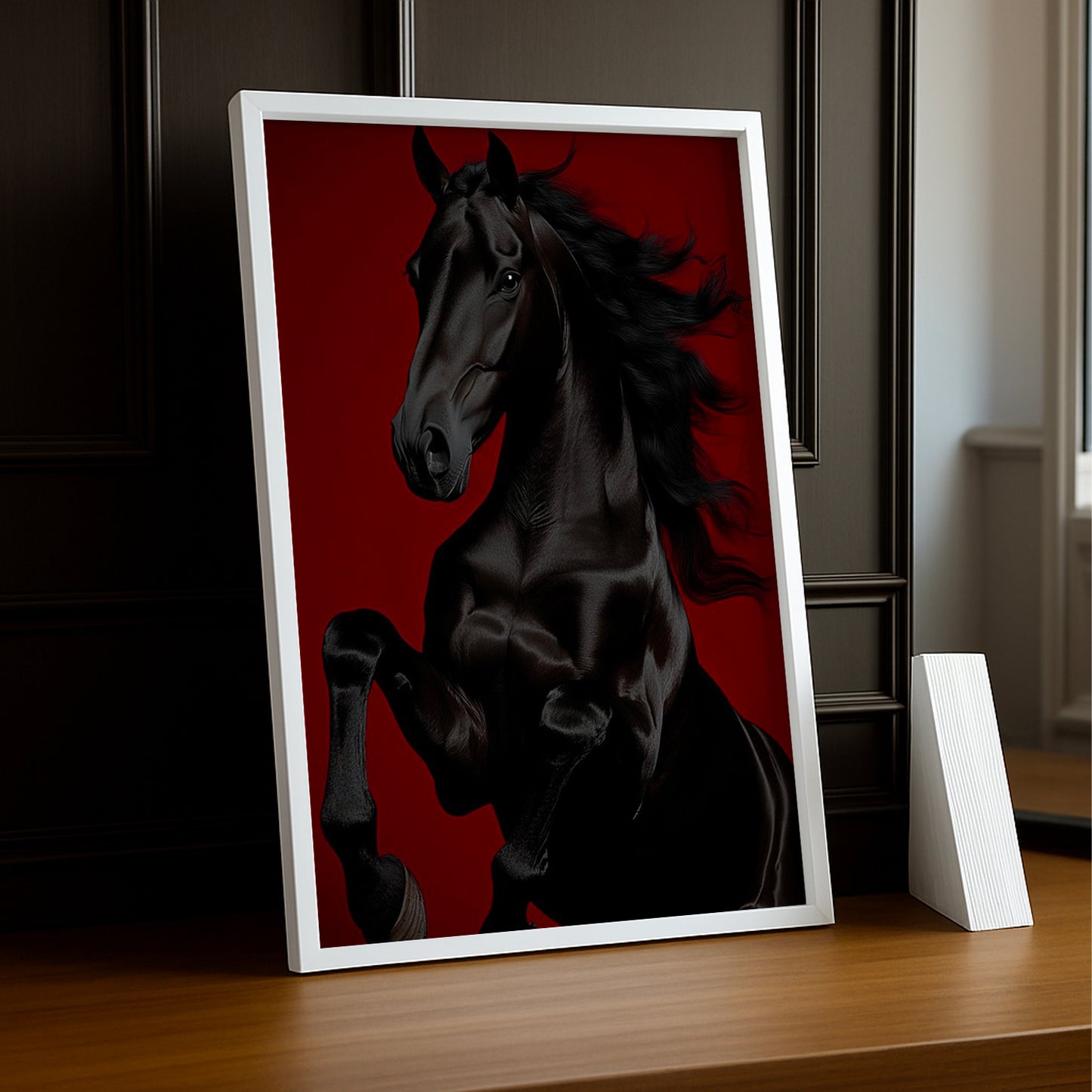 Cadre photo Équitation - Cheval Noir Pure Sang Arabe