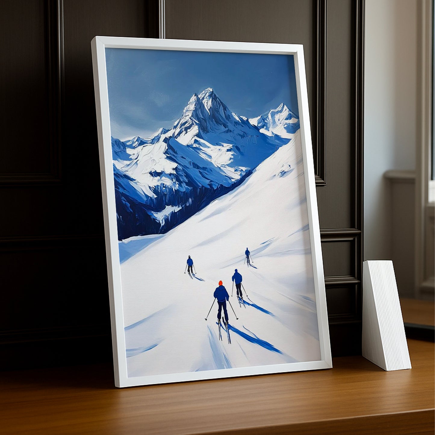Cadre Photo Naturel - Illustration skieur