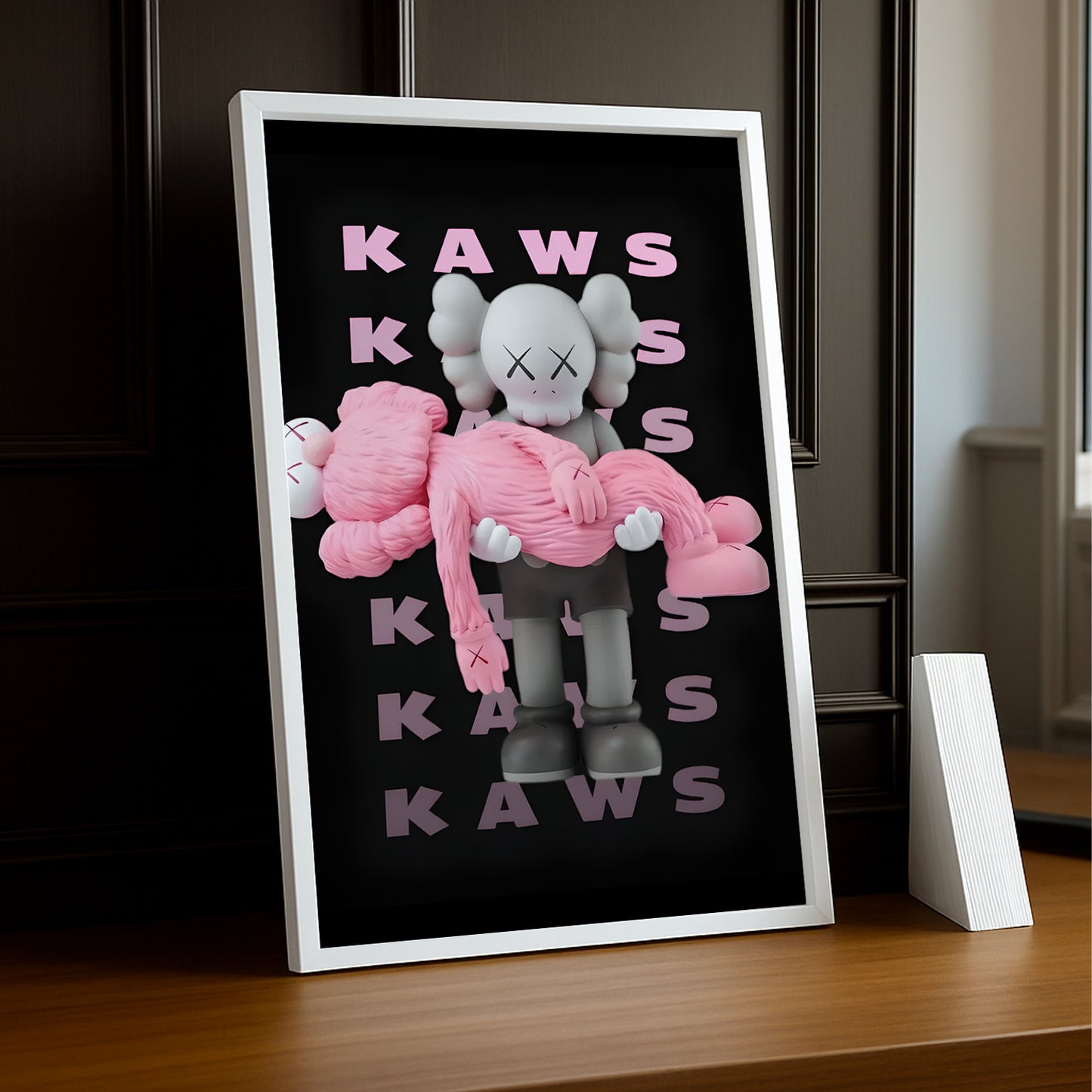 Poster encadré Kaws Rose