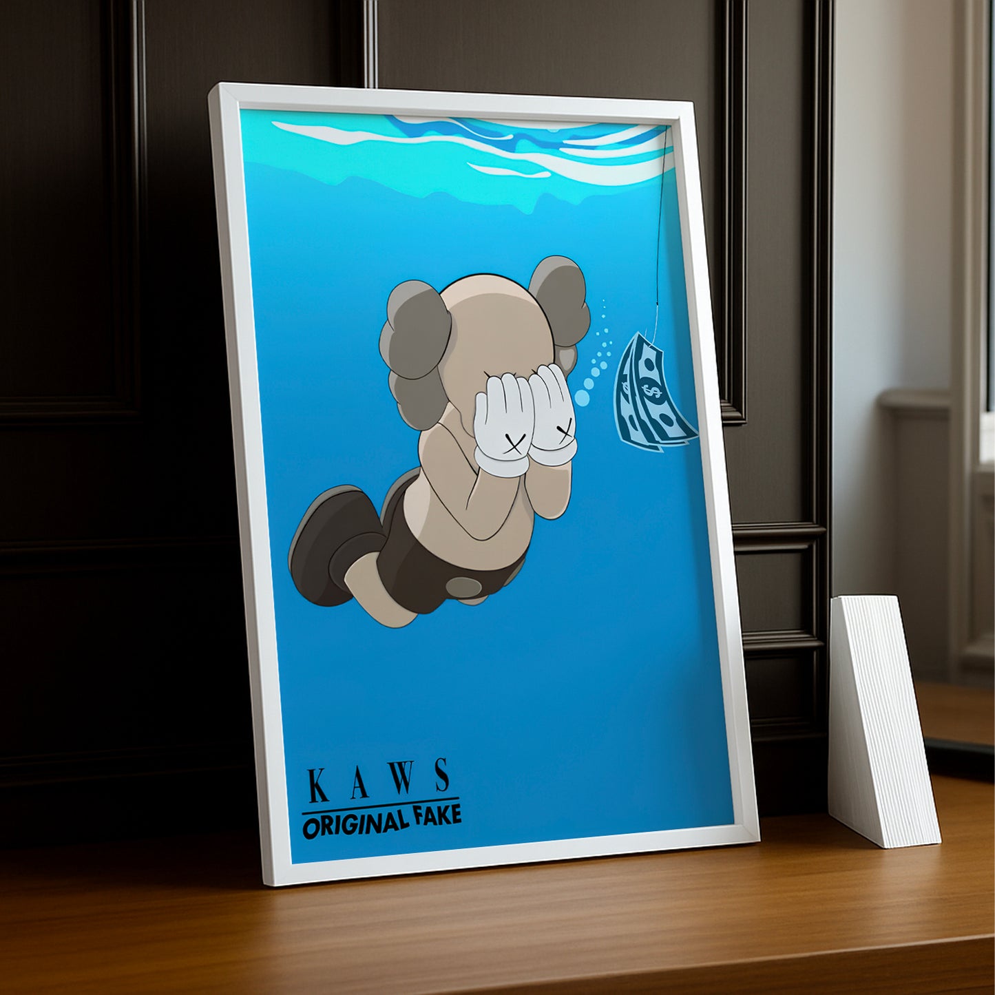 Cadre photo Kaws nage