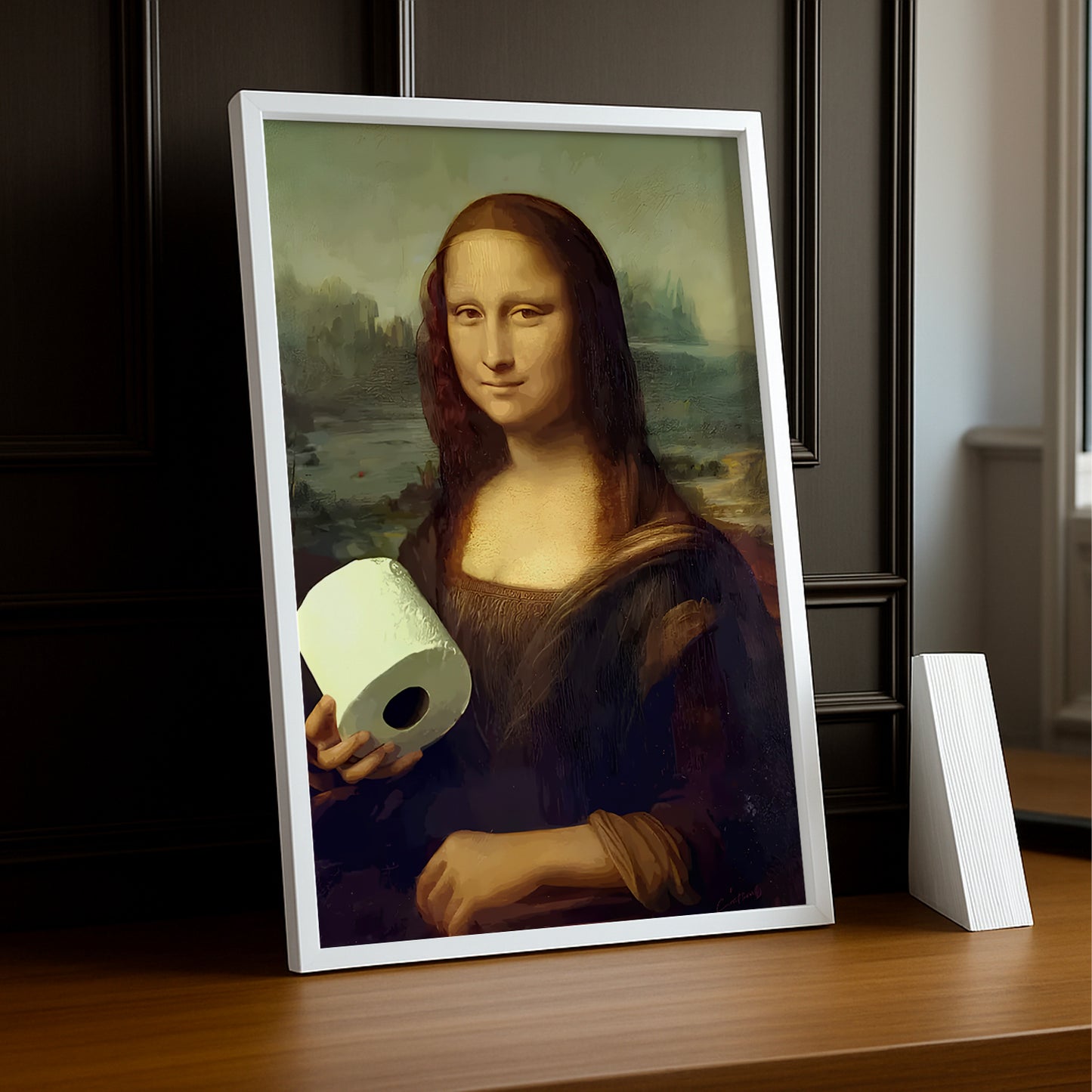 Marco de fotos Mona Lisa La Gioconda papel higiénico
