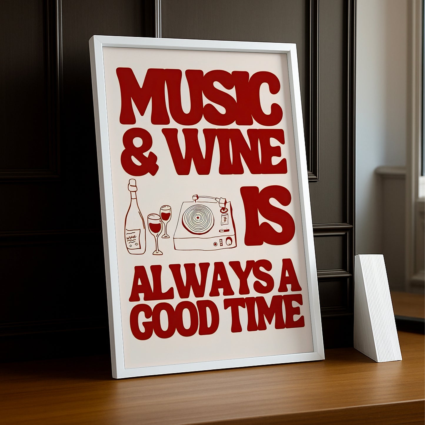 Cadre photo Citation - Music & Wine