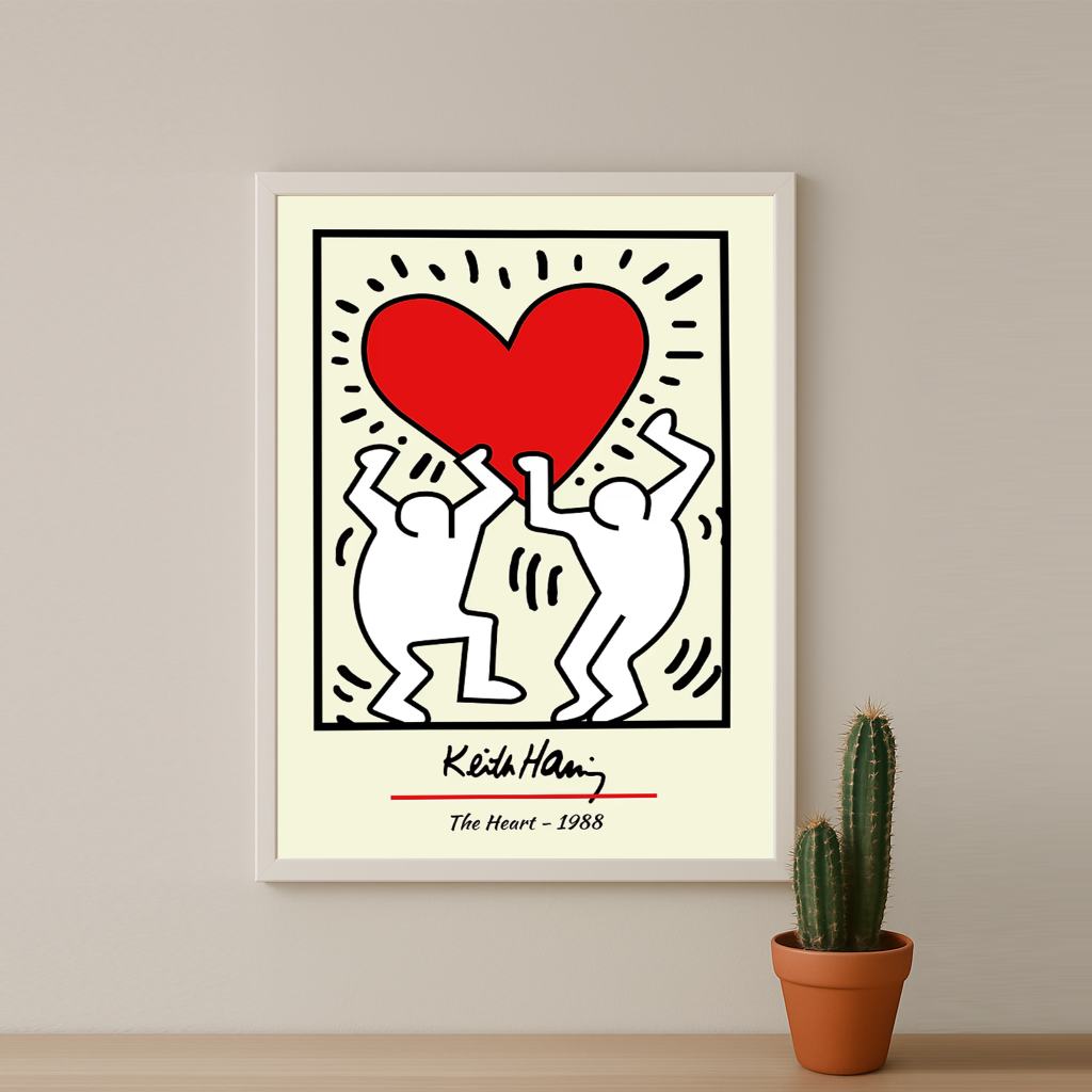 Cadre photo Keith Haring The Heart 1988